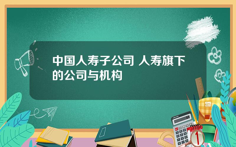 中国人寿子公司 人寿旗下的公司与机构